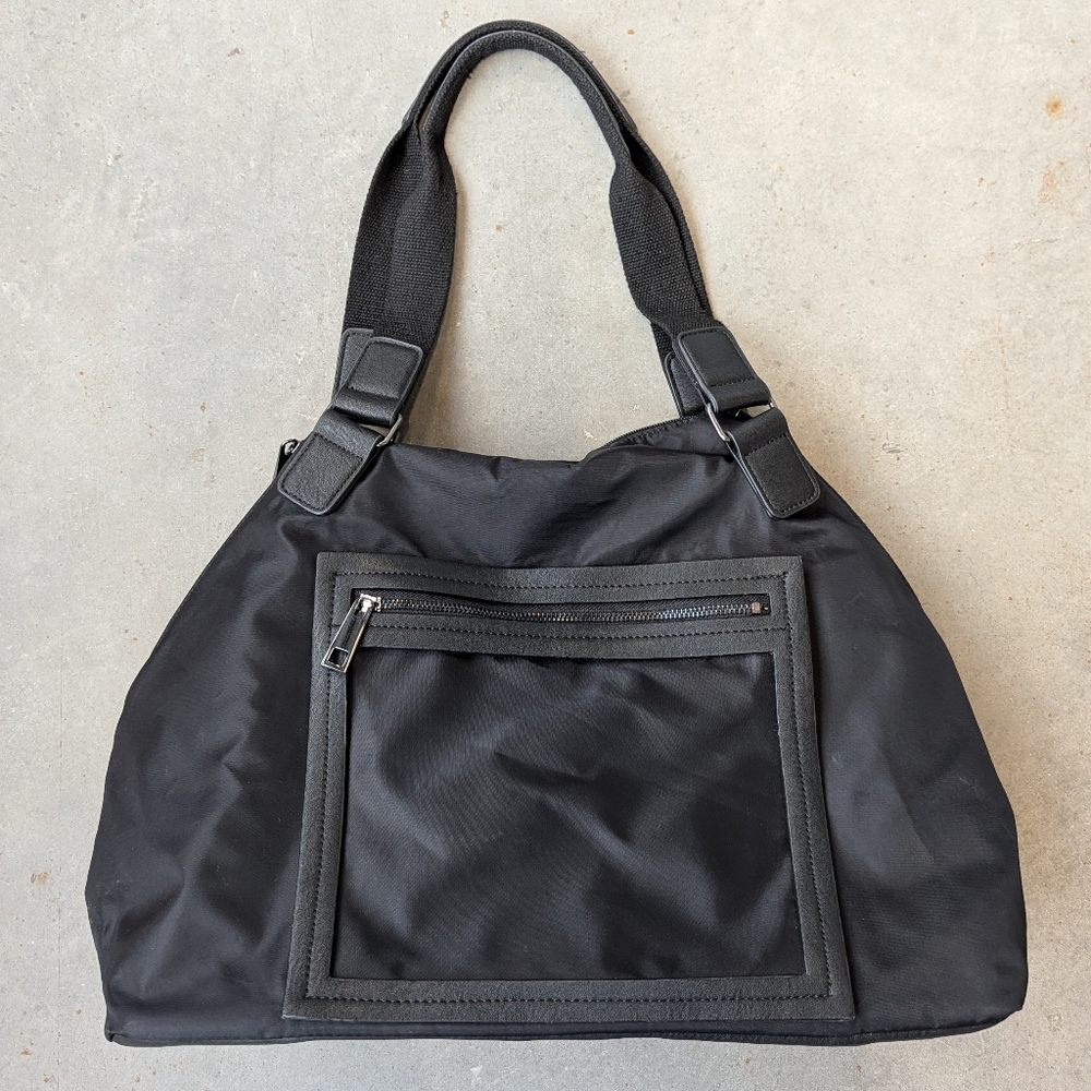 CHICO'S black nylon satchel bag